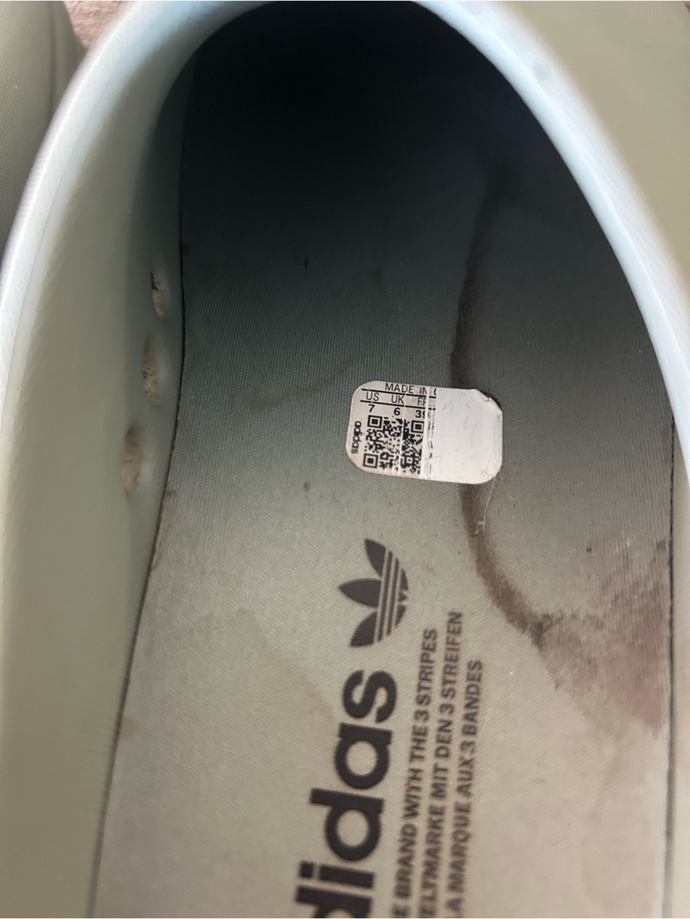 Adidas Adifom Stan Smith Platform Mule Clog Silver Green Womens Size 7 - Picture 11 of 12